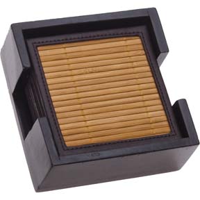Bamboo Coasters, Set of 4 Bamboo Coasters, Set of 4